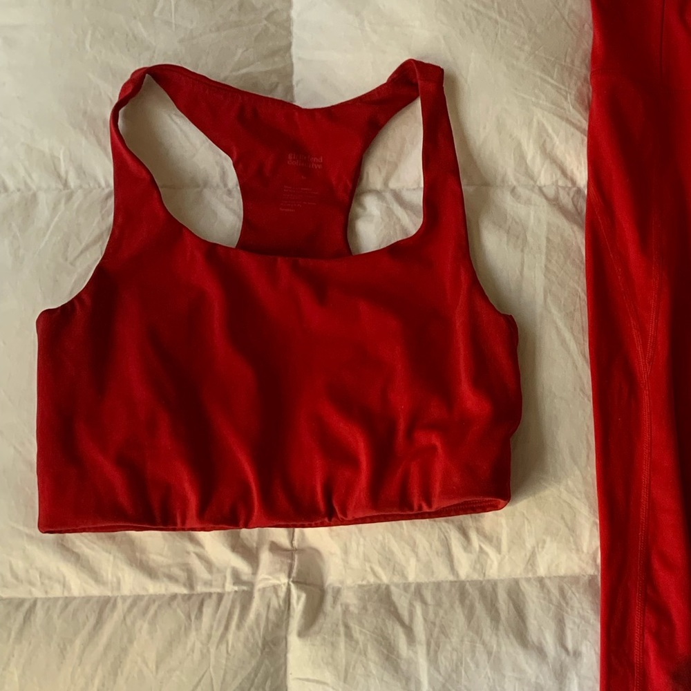 Girlfriend Collective Paloma Sports Bra in Cherry